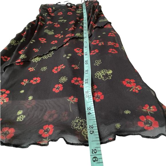 Urban Outfitters Black Floral Lace-Up Slip Dress (XS) - Picture 4 of 10